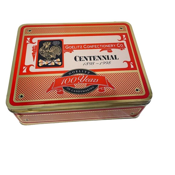 Vintage 1960's Special Centennial Edition GOELITZ Confectionary Candy Tin 10" x - Picture 1 of 5